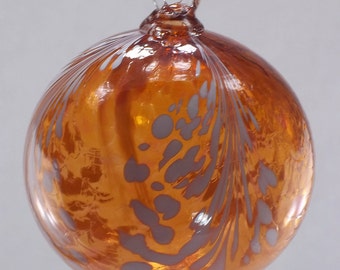 Amber Angel Feather Blown Glass Ornament 3.5 inches FREE SHIPPING