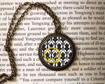 SHERLOCK "Bored! Smiley" Pendant Necklace, Sherlock Holmes,Fan Jewelry, Great Gift