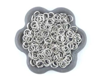 x 100 (01E) 5mm silver plated open jump ring