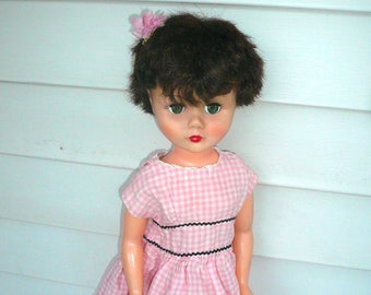 Vintage Doll Tall Doll Pink Dress Doll Collectible Long Legged Doll by VintageReinvented