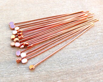 Copper Ball Head Pin - Copper Headpins - Copper Findings - Jewellery Making Supplies - Hammered Ball End Head Pin - Headpin