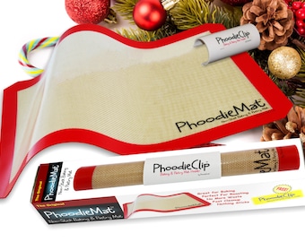 The Original PhoodieMat • Premium Silicone Baking Mat/Pastry Mat & Cookie Sheet/Baking Sheet Liner • Includes PhoodieClip for EZ Storage!