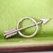 10 silver arrow charms pendants bow circle bronze fantasy fairytale story book weapon murder mayhem arrowhead spear 29mm x 13mm - C1022-10