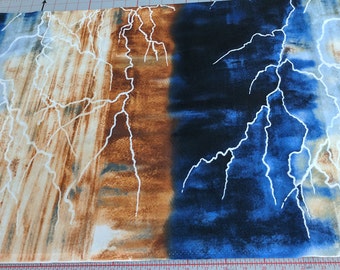 Skylights In the Canyon-Lightning Cotton Fabric from Frond Design Studios