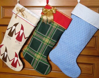 Christmas stockings, Luxury Christmas Stocking, Plaid Christmas Stockings