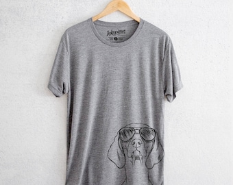 Sawyer the Vizsla - Tri-Blend Unisex Crew Grey - Dog Lover Gift