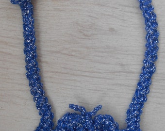 Necklace Freeform Crochet Sea Glass