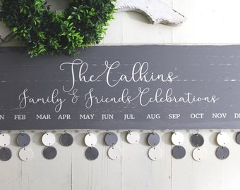 Family Celebrations Board, Family Calendar, Customized Celebrations Board, Celebrations Sign, Family Birthday Board, Birthday Sign,