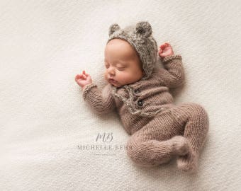 Newborn Footed Romper - Newborn Footie Pajamas - Photography Prop