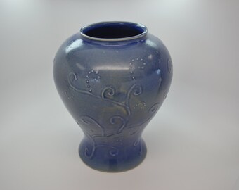 Water color blue vase Ready to Ship