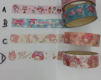 Limited Edition : My Melody 4 choice of Washi Tapes 5M full roll - perfect for weekly planner