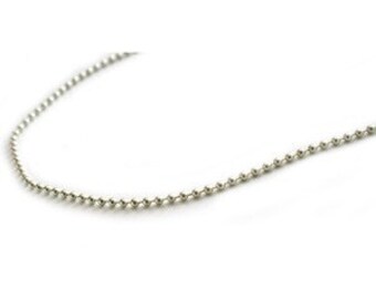 Sterling Silver 2mm Ball Chain 18 inch Necklace with Lobster Clasp