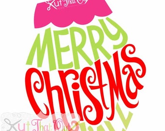 EXCLUSIVE Merry Christmas Y'all Ornament Design SVG & DXF Cut File