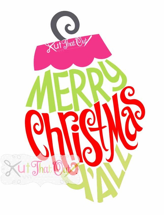 Download EXCLUSIVE Merry Christmas Y'all Ornament Design SVG & DXF
