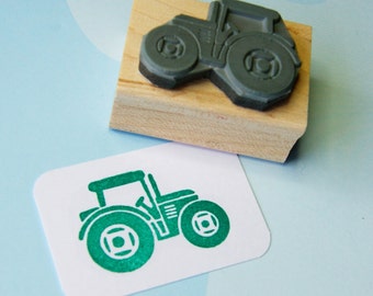 Tractor stamp - Little Tractor Rubber Stamp - Stocking Stuffer Filler - Gift for Farmer - Gift for Boys - Transport - Vehicle Stamper