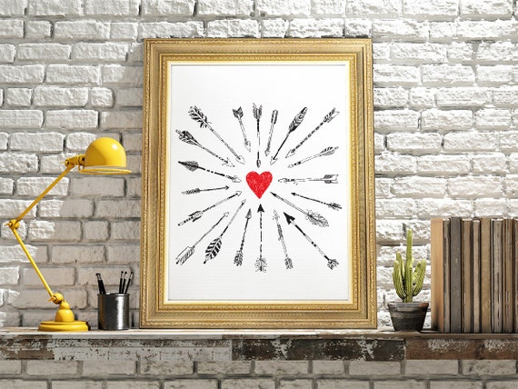 Arrows & Love Print Love art poster Arrows Printable Art