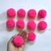 Neon Pink Big Pom Pom 2 inches, Boho Decor Party Supplies yarn pom pom