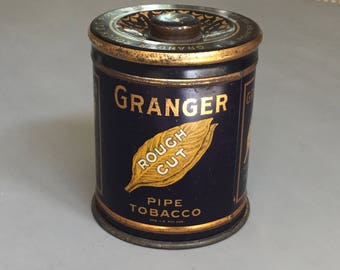 Vintage Tobacco Tin / Granger Tobacco Tin / Vintage Tin Box / Decorative Tin Canister/ Colorful Vintage Tin