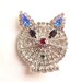 Rhinestone Kitty Cat Pin