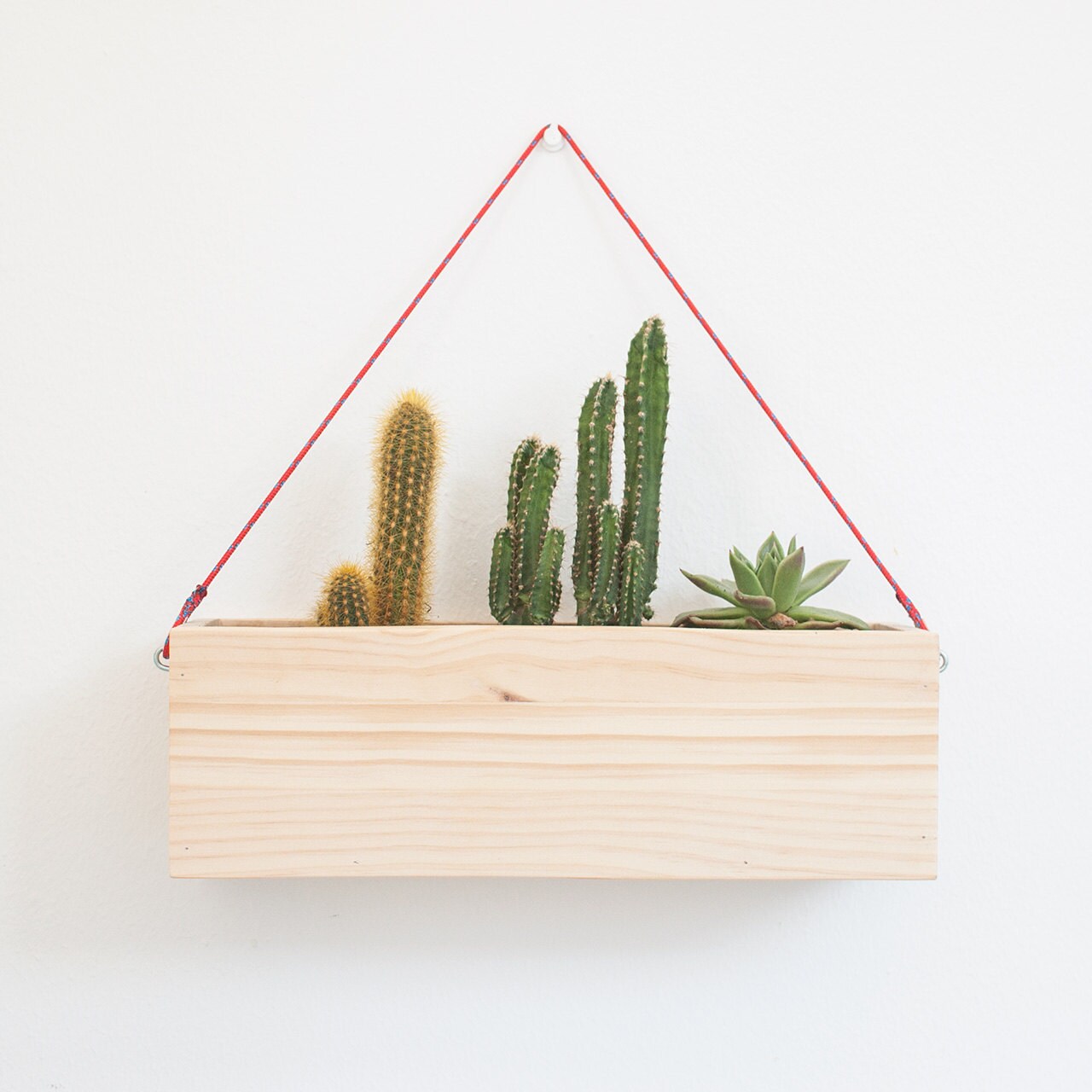 Wood hanging planter Modern wall hanging plant box