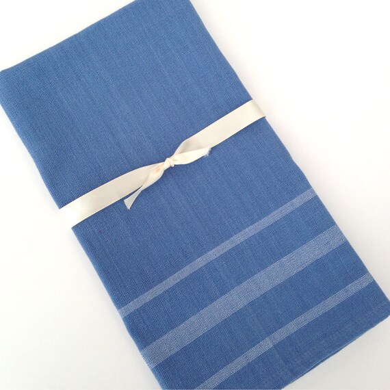 Fair Trade Blue Dish Towels Set 2 Handwoven in Guatemala