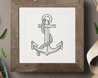 Anchor Embroidery Design - 7 sizes