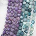10mm, 12mm, Frosted Purple/ Green Matte Druzy Agate Geode Beads ,Matte Finish, Druzy Agate stone, 15.5" FULL Strand (GB169)