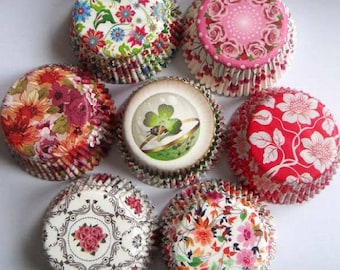 100pcs 4 random design flower wedding Cupcake Liner muffin baking Cup cake mold/greaseproof/cupcake wedding/cupcake wrapper/cake liners