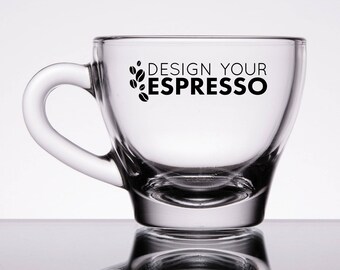 Personalized Glass Espresso Cup & Saucer