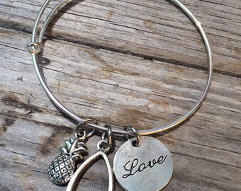 Build your own bracelet, Feather Bracelet, Arrow Bracelet, Charm Bangle, Charm bracelet, Elephant Bracelet