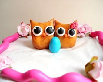 Baby Shower Cake Topper - Expectant Mommy Cake Topper- Pregnant Cake Topper- Baby Announcement Cake Topper - Owl Cake Topper