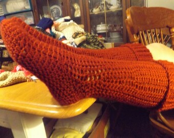 crocheted knee socks