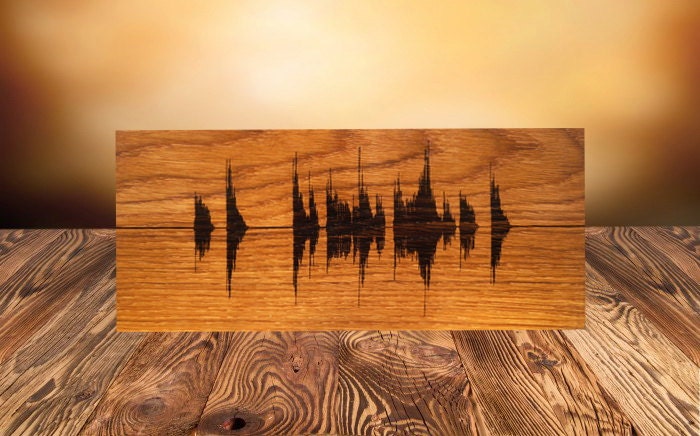 Soundwave Wall Art Custom Wood Burned Personalized Wooden Soundwave Wall Art Custom Wood Burned Personalized Wooden