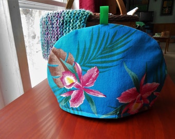TEA COZY Small 2-3 cup pot size for Tea in Hawaiian print and Made in Maine