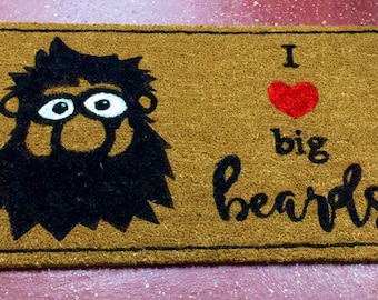 I love big beards coir doormat | Funny | | Entryway rug | Outdoor mat | Cute |