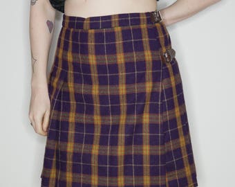 Review for Love purple plaid pleated skirt YV43615 main image 1