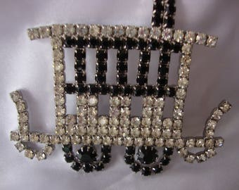 Trolley Car Rhinestone Pin