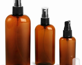 Amber PET Plastic Spray Bottles with Spary Top