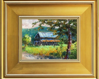 Old Barn, Old Barn Painting, Original Oil Painting, Rural America, Rural Landscape Painting, Farm Painting, Americana, Framed Painting