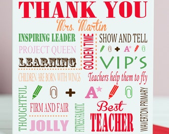 Thank you Teacher Card