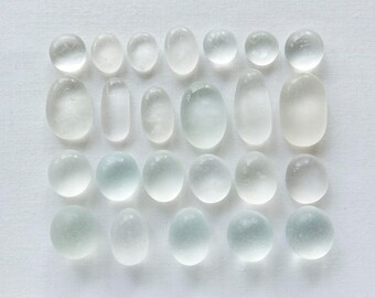 English Sea glass - White Shapes - Lot DC1227