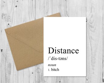 Long distance relationship, Definition Card, Boyfriend Card, Boyfriend Gift, Birthday Card, Anniversary Card, Valentines Card, LDR Card