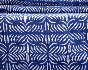Sold By Yard Indigo Blue Cotton Batik Cotton Fabric, Shibori Mud cloth fabric,Hand Block Print Fabric, Indian Printed Cotton Fabric Abstract