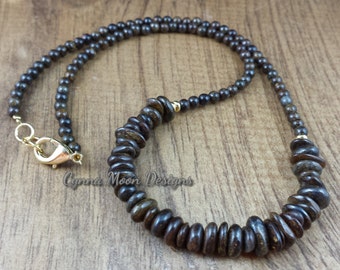 Bronzite Crescent Necklace