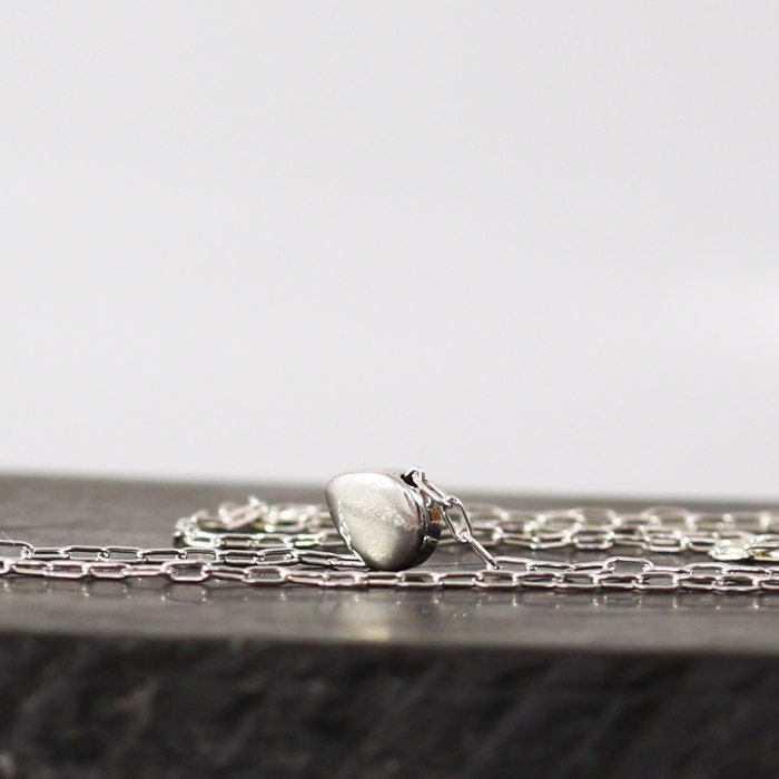 Tiny sterling silver pendant Silver drop necklace Charm