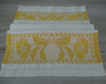 Beautiful Damask Towel Vintage Antique Linen