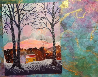 ORIGINAL PAINTING - The House Between the Trees
