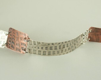 Sterling Silver Handmade Sterling Silver and Copper Bracelet