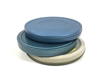 Vintage Metal Film Reel Tins by Kmart, Small 5" Movie Reel Canister Set, Have Others Available