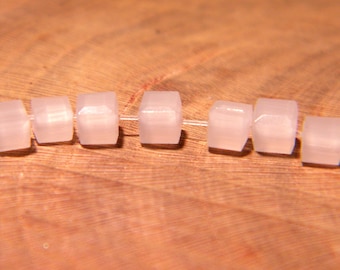 10 beads - 3 mm-way jade faceted cube - pink - PG175-14
